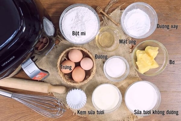 Các nguyên liệu cần có để làm bánh tart trứng
